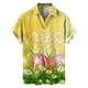thumbnail image 3 of Camisas hawaianas con estampado 3D de conejos y huevos de Pascua para hombre, ropa de playa para mujer, camisetas kawaii para niños, blusas con botones, 3 of 5