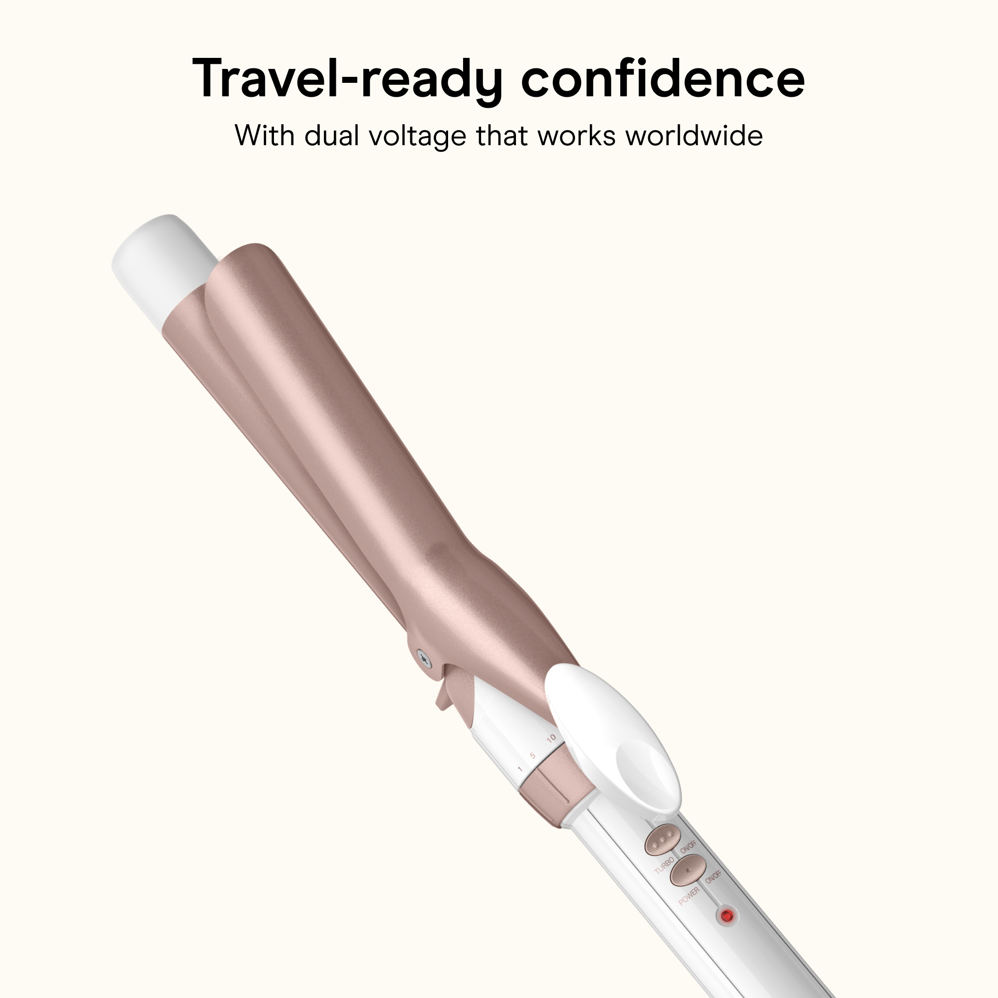 Conair Double Ceramic 1-Inch Curling Iron, White/Rose Gold photo 2