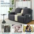 thumbnail image 5 of Eurhowing Recliner Sofa Slipcover for 2-Seater, Ultra-Stretch loveseat Couch Cover with Pockets, Anti-Scratch Furniture Protector, Dark Grey, 5 of 10