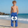 thumbnail image 6 of Kids Boys Girls Joggers Scared Face Cartoon Print Stretchy Cotton Sweatpants for Kindergarten School Wear, 4-13Y, 6 of 9