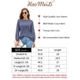 thumbnail image 6 of MLANM Women Trendy Blouses Casual Loose Tops Pullover Hollow-Out Lace Long Sleeve T-Shirts, 2XL Navy, 6 of 6