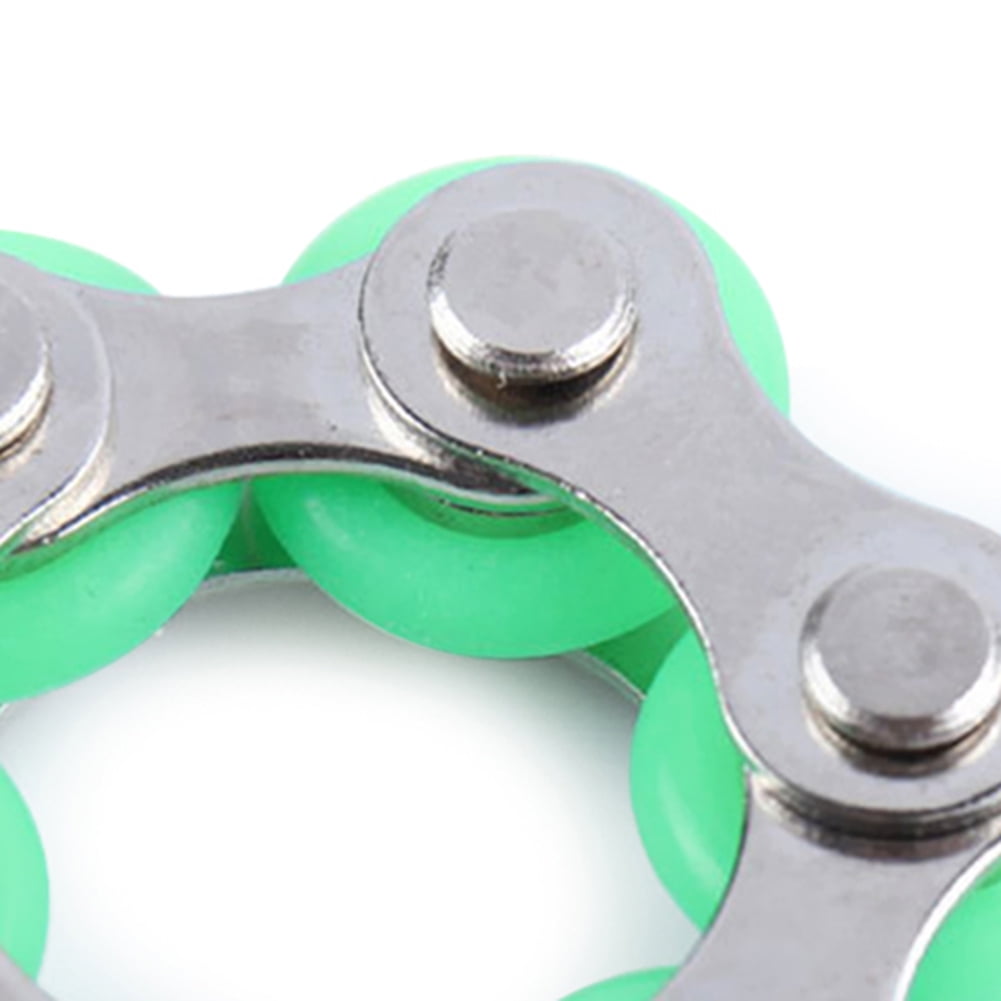 Green Bicycle Chain Buckle Fidget Toy Anti Stress Anxiety for Kid Adult 