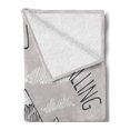 thumbnail image 2 of Mountain Soft Flannel Fleece Throw Blanket, Mountains are Calling and I Must Go Saying Snowy Challenging, Cozy Plush for Indoor and Outdoor Use, 70" x 90", Pale Tan White, by Ambesonne, 2 of 5