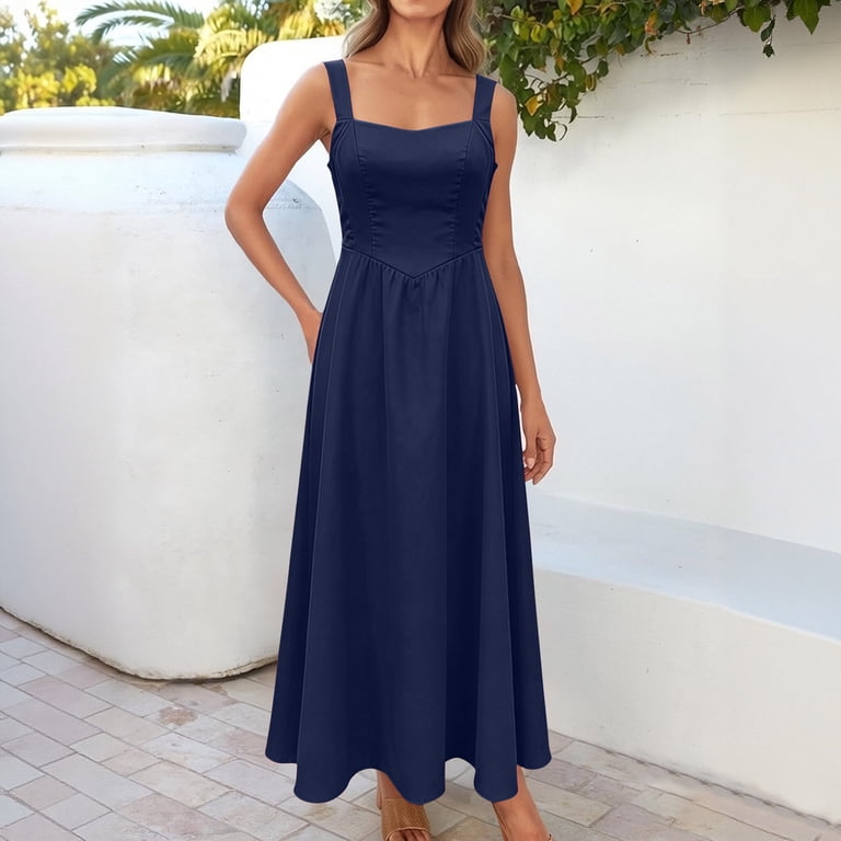 fit flare summer dress MSLG and for Women 2026 Ruffle Short Sleeves Cocktail Wedding Guest V-Back Business Casual Dresses with Pockets 842 S Black : Clothing, Shoes & Jewelry 100% Cotton Fit & Flare Dresses: Vintage