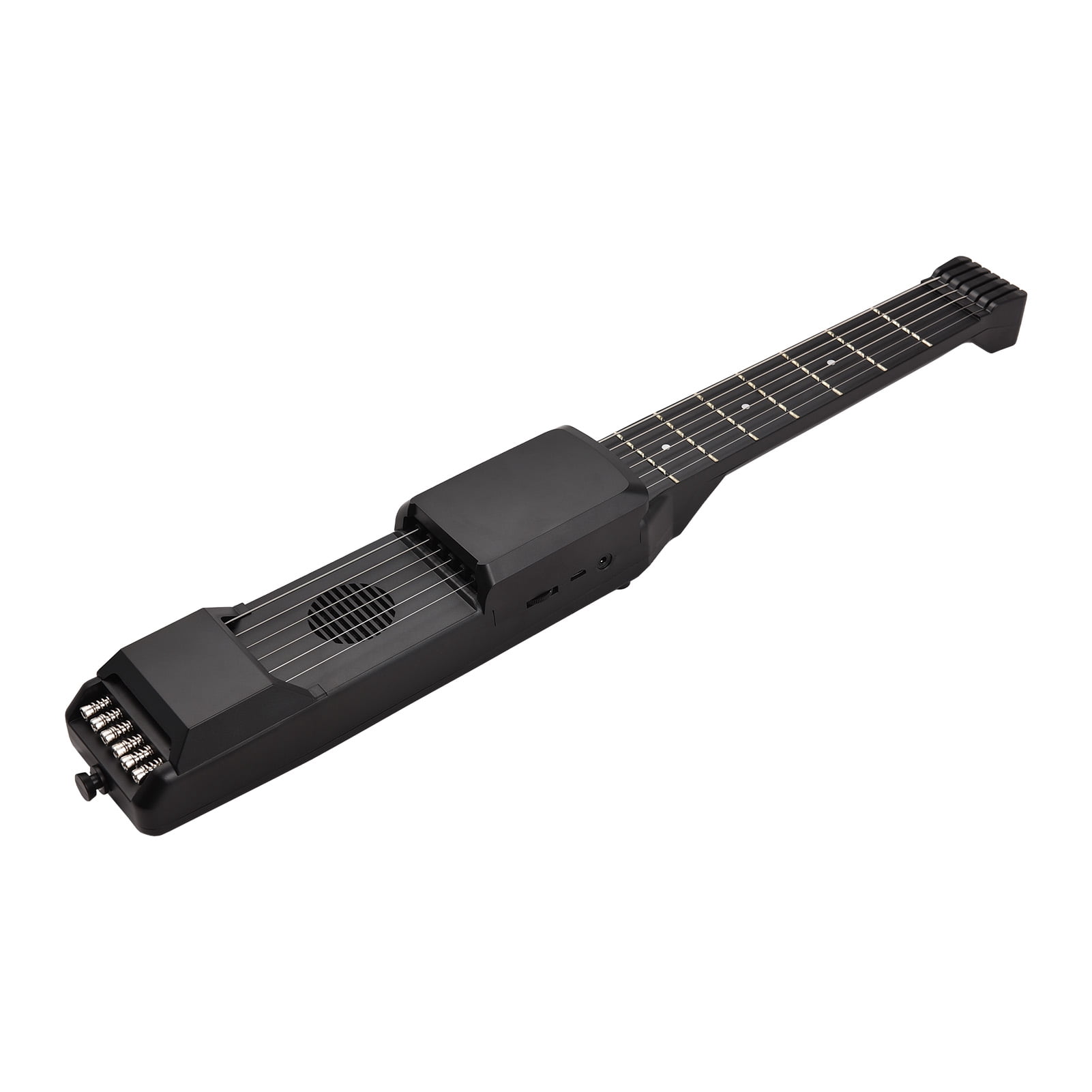 Small Guitar Midi 7 Frets Smart Electric Guitar Silent Practice Digital Tuner Metronome Function Pocket Portable Folk MIDI Multifunctional Guitar with Digital Capo for Beginners Travel Portable