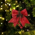 thumbnail image 4 of EIMELI 4 Pcs Nœud de Noël Couronnes Rouges Nœuds Arbre de Noël Nœud Paillettes Sequins Nœuds Décoratifs pour Décoration de Maison Fête de Noël 9.8 x 11.8 Po, 4 of 9