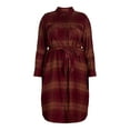 thumbnail image 2 of Time and Tru Women’s and Women’s Plus Plaid Button Front Dress with Belt, Sizes XS-4X, 2 of 2
