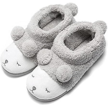

shuwee Warm Indoor Slippers for Women Fleece Plush Bedroom Winter Boots