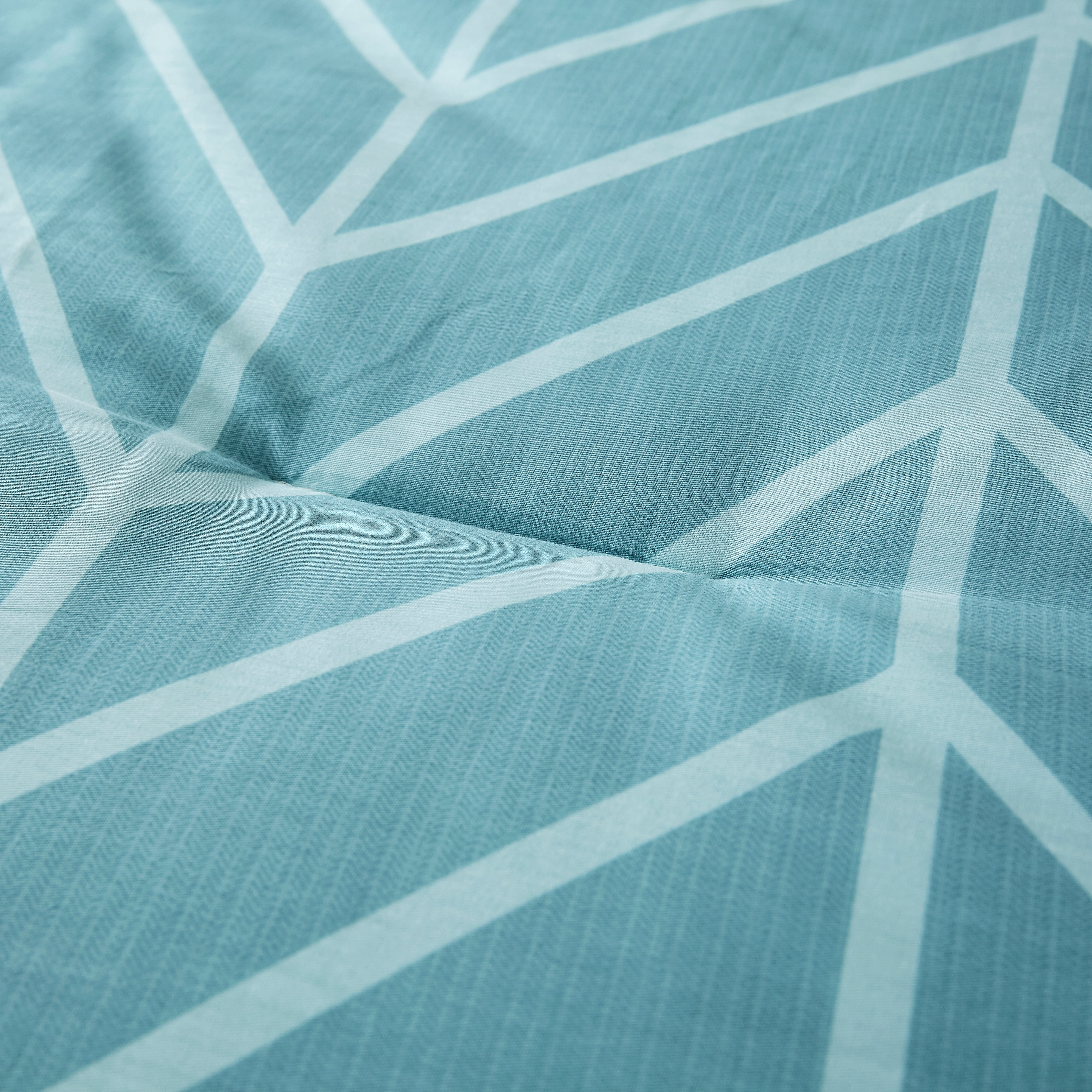 Peach Leaf Super Soft 100% Cotton 3-Piece Comforter Set with Shams, King, Teal Chevron