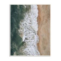 Stupell Indtries Warm Tropical Beach Tide Summer Shore Aerial Photography,13 x 19,Design by Birch&Ink
