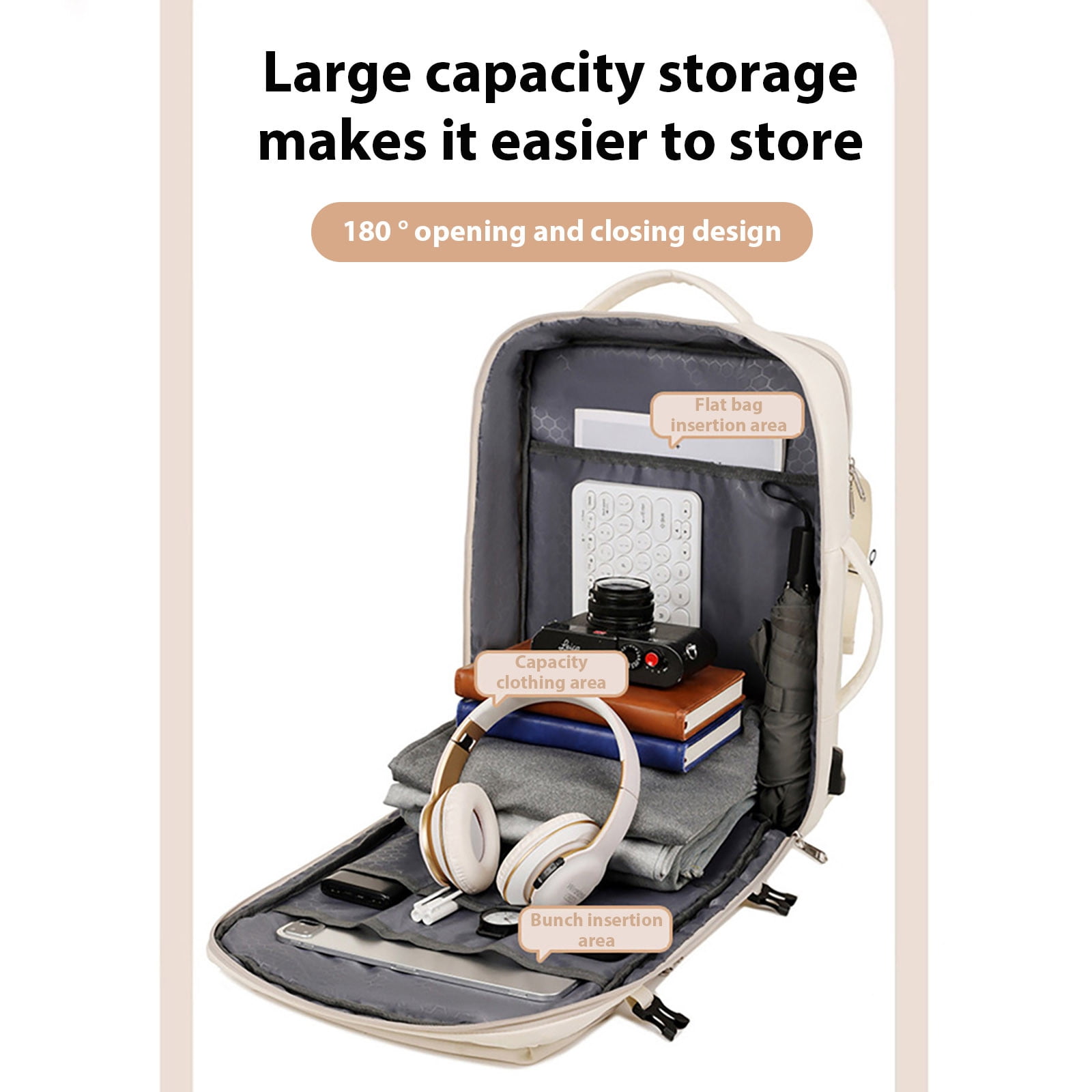 〽️Women Trendy Carry On Backpack Multicolor with Shoe Pouch & USB Charging Port The 19 Best Backpacks for College in 2025, According to  main image 2