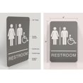 thumbnail image 2 of Headline Sign 5222 Ada Wheelchair Accessible Restroom Sign With Grade 2 Braille And Tactile Graphics, 6 Inches By 9 Inches, Light Gray/White, Made In Usa, 2 of 5