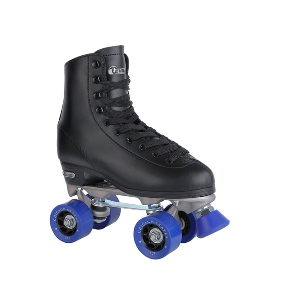Open Box Chicago Skates Men's Classic Quad Roller Skates Black Classic Rink Skate, Size 6