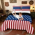thumbnail image 3 of Manfei Simple Star Stripe Queen Comforter Set, Classic US Flag Comforter Sets Queen, Red White Blue, Black Reversible 3-Piece, 1 Comforter and 2 Pillowcases, 3 of 6