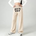 thumbnail image 2 of Gunia Girls Sweatpants Baggy Letter Print Casual Wide Leg Pants Loose Fit Comfortable Trousers Youth Children Fashion Athletic Pants With Pockets 4-16 Years, 2 of 5