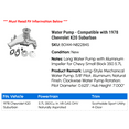 thumbnail image 2 of Water Pump - Compatible with 1978 Chevy K20 Suburban, 2 of 2