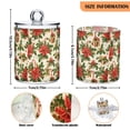 thumbnail image 5 of Yayeee 2 Pack Qtip Holder Bathroom Cotton Swab Canister with Lid Clear Dispenser Set, Retro Christmas Holly, 5 of 6