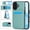Mint, variant on Premium PU Leather Wallet Case For iPhone 17, Multi-Functional Back Flip Stand Cover with ID Card Holder Window Viewing, Slim Fit Shockproof Rugged Protective Skin, Black