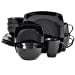 thumbnail image 3 of Gibson Soho Lounge Ensemble de Vaisselle en Grès à Glaçure Réactive Carrée, Service pour 4 (16 Pcs), Noir, 3 of 10
