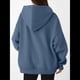 thumbnail image 5 of Sudadera con Capucha de Gran Tamaño con Cuello en V y Abertura para el Pulgar para Mujer, Estilo Y2K, Moda de Otoño. Azul Profundo L, 5 of 8