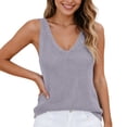 thumbnail image 1 of Gpoecd Camisoles Amples pour Femmes Mode Camisole Sans Manches Tricot Doux Côtelé Tenue Décontractée Extensible Basique Superposition Camisole pour Femmes Violet,G, 1 of 4