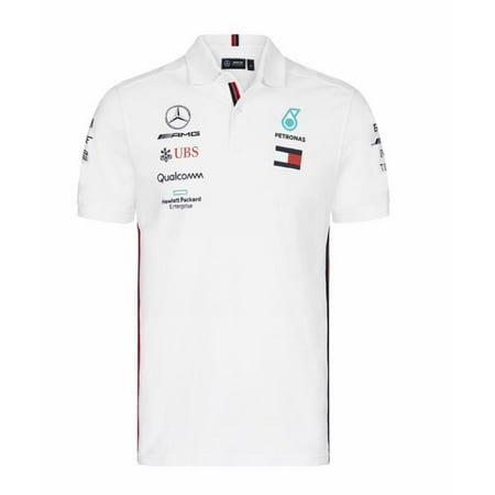 Mercedes-AMG Petronas Motorsport 2019 F1 Team Polo Shirt White (Best Polo Shirts 2019)