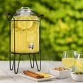 thumbnail image 2 of PetFurnishn 3 Gallon Glass Ice Cold Beverage Dispenser - With Glass Lid and Handle Drink Dispenser With Metal Stand, 100% Leak Proof Spigot- Wide Mouth Easy Filling For Outdoor, Parties & Daily Use, 2 of 5