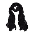 thumbnail image 1 of Women Scarf Solid Color Long Wide Crumple Thin Decorative Soft Perspective Wrinkled Scarf Clothes Accessory, 1 of 10