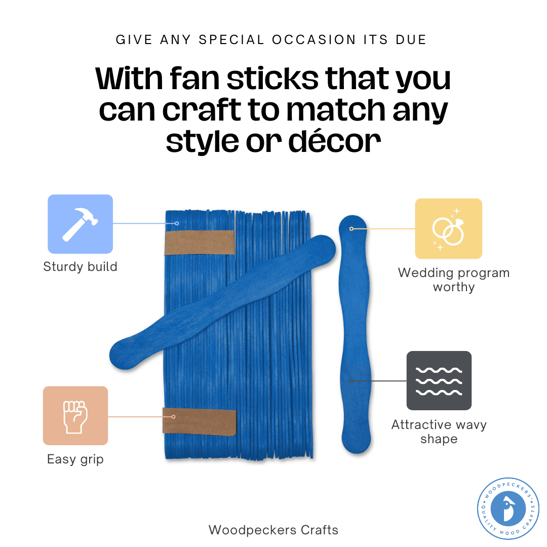 Mandala Crafts Fan Handle, Craft Stick, Wooden Paddle Kit for Wedding, Program, Auction Bidding - Default Title