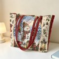 thumbnail image 3 of HUIACONG Vintage Snowman Cardinal Pattern Stitched Padded Handle Tote Bag Featherweight Large Capacity Festive Shoulder Purse for Christmas Shopping Travel Holiday Parties Daily, 3 of 7