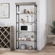 thumbnail image 1 of 74-pulgada industrial 6 niveles book rack con metal frame y de madera estantes: ideal para almacenamiento organizer para home, oficina, sala de estar, o kitchen (gray), 1 of 7