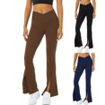 thumbnail image 4 of Gvmfive Women Front Split Flare Leg Workout Trousure High Waist Bootcut Yoga Pants, 4 of 4