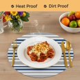 thumbnail image 4 of Navy Blue Grey Striped Round 13 Inch Placemats Set of 2, Horizontal Lines Simple Minimalist HeatResistant Non Slip Place Mats for Dining Table, Wipeable Braided Kitchen Table Mats for Housewarming, 4 of 9