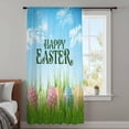 thumbnail image 4 of Blue Green Easter Sheer Curtains 63 Inches Long, Spring Colorful Eggs Grass Sky Nature Light Filering Curtains, Breathable Simi Curtain Privacy Drapes for Living Room Bedroom Window Treatment, 4 of 9