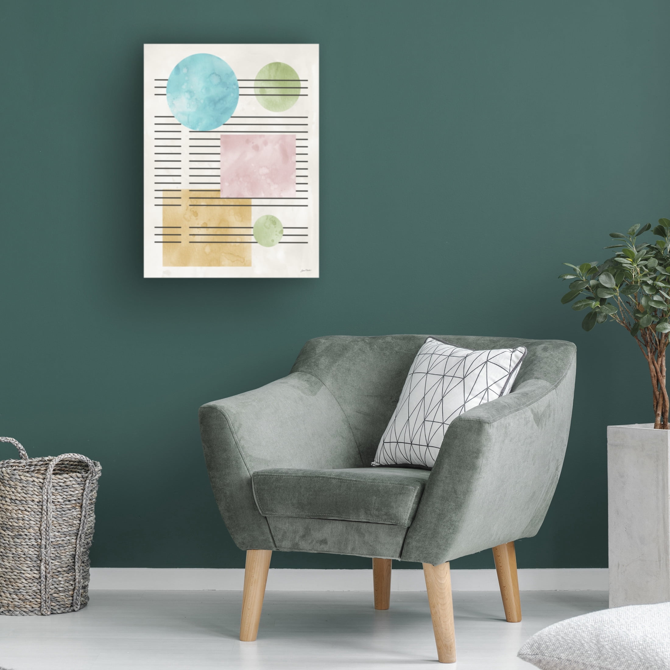 Canvas Wall Art - Jean Plout 'Mid Century Boho 7' Wall Art for Living Room, Bedroom, or Office Décor by Trademark Fine Art - 14 x 19 Inches