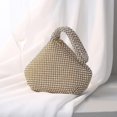 thumbnail image 4 of Bolsos de noche con diamantes de imitación para mujer, bolso triangular con purpurina brillante para fiesta de los años 20, boda de graduación (dorado), 4 of 4