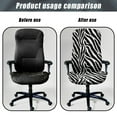 thumbnail image 4 of Renewold Zebra Print Desk Chair Cover Stretch Office Chair Slipcover Dustproof Desk Computer Chair Cover High Back Chair Protective Cover Zebra Stripe Home Decor Easy to Install, S, 4 of 7