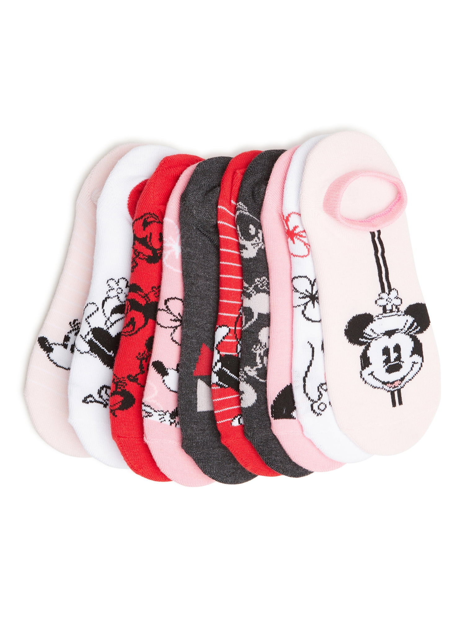 Minnie Mouse Women's Graphic Super No Show Socks, 10-Pack