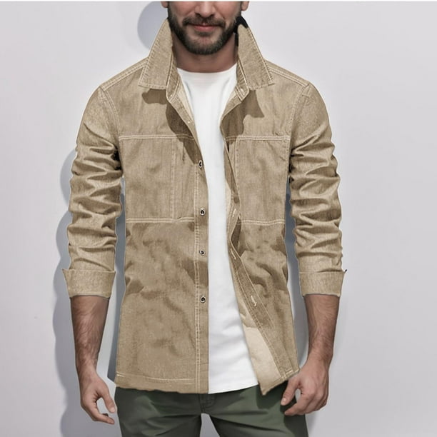 pstuiky camisetas de manga larga para hombre, Camiseta lisa de manga larga con cuello vuelto para hombre, informal, elegante, cómoda, con bolsillos, botones y cremallera. camisetas de hombre xxxl