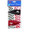 Party Partners 12 Count Paper Straw with Banner, Pirate Skull Flags