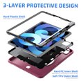 thumbnail image 4 of Allytech iPad Pro 12.9" Case 3rd/ 4th Gen, Build-in Screen Protector Full Body Protection Kids Proof Rotating Stand Hand Shoulder Strap Pencil Holder Cover for Apple iPad Pro 12.9" 2020/2018, Rose, 4 of 9