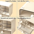 thumbnail image 6 of Multi-Drawer Desktop Storage Organizer With Transparent Pull-Out Drawers, Plastic Cosmetic Jewelry Stationery Container, Compact Round White And Clear Design For Vanity Desk Office Dorm, 6 of 6