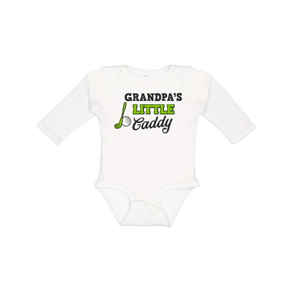 Inktastic Grandpas Little Caddy with Golf Club and Ball Boys or Girls Long Sleeve Baby Bodysuit
