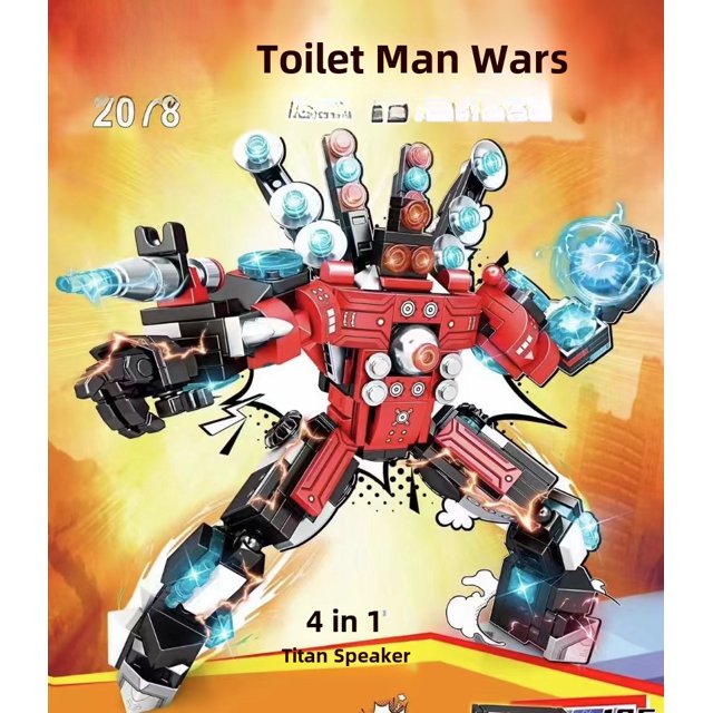 Personas que envían franqueo al baño contra personas que monitorean y animales, soldados que viajan hacia el oeste, rompecabezas ninja mecha, bloques de construcción ensamblados, juguetes