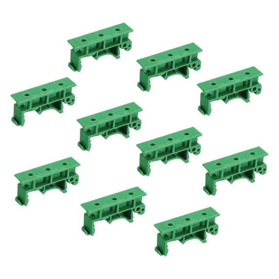 Uxcell PCB DIN Rail Mounting Bracket Carrier, for 35mm DIN Rail Green, 10 Sets