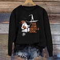 thumbnail image 3 of Bougie Graphic Sweatshirts for Women Oversized Cute Ghost Halloween Pumpkin Fall Tees Long Sleeve Pullover Soft Cozy Casual Holiday Party Black 2XL, 3 of 3