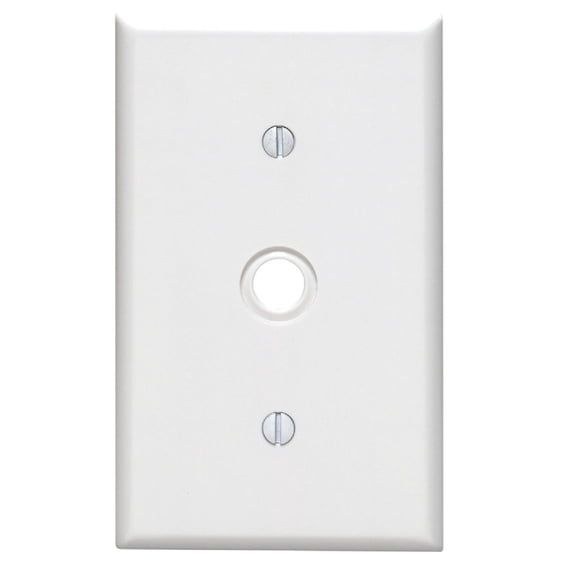 WALLPLATE CABLE 1G WHITE (Pack of 1)