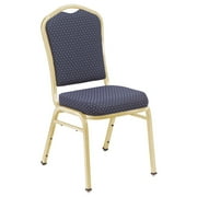 National Public Seating 9300 N Series Fabric Stacking Chair Navy Pattern Gold Frame by National Public Seating