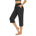thumbnail image 2 of VEKDONE High Waist Capris for Women Cargo Capri Pant Workout Yoga Pants with Pockets Tummy Control Leggings Crop Straight Pant, 2 of 7
