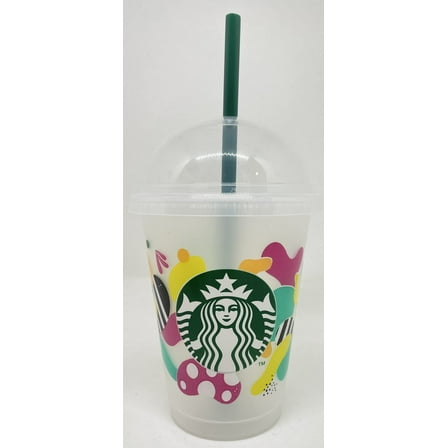 STARBUCKS Limited Edition Forget Me Not Reusable Plastic Cold Cup 16 Fl Oz